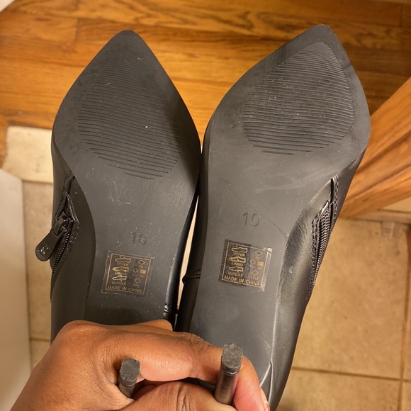 Black thigh high heel boots size 10 - Picture 2 of 6